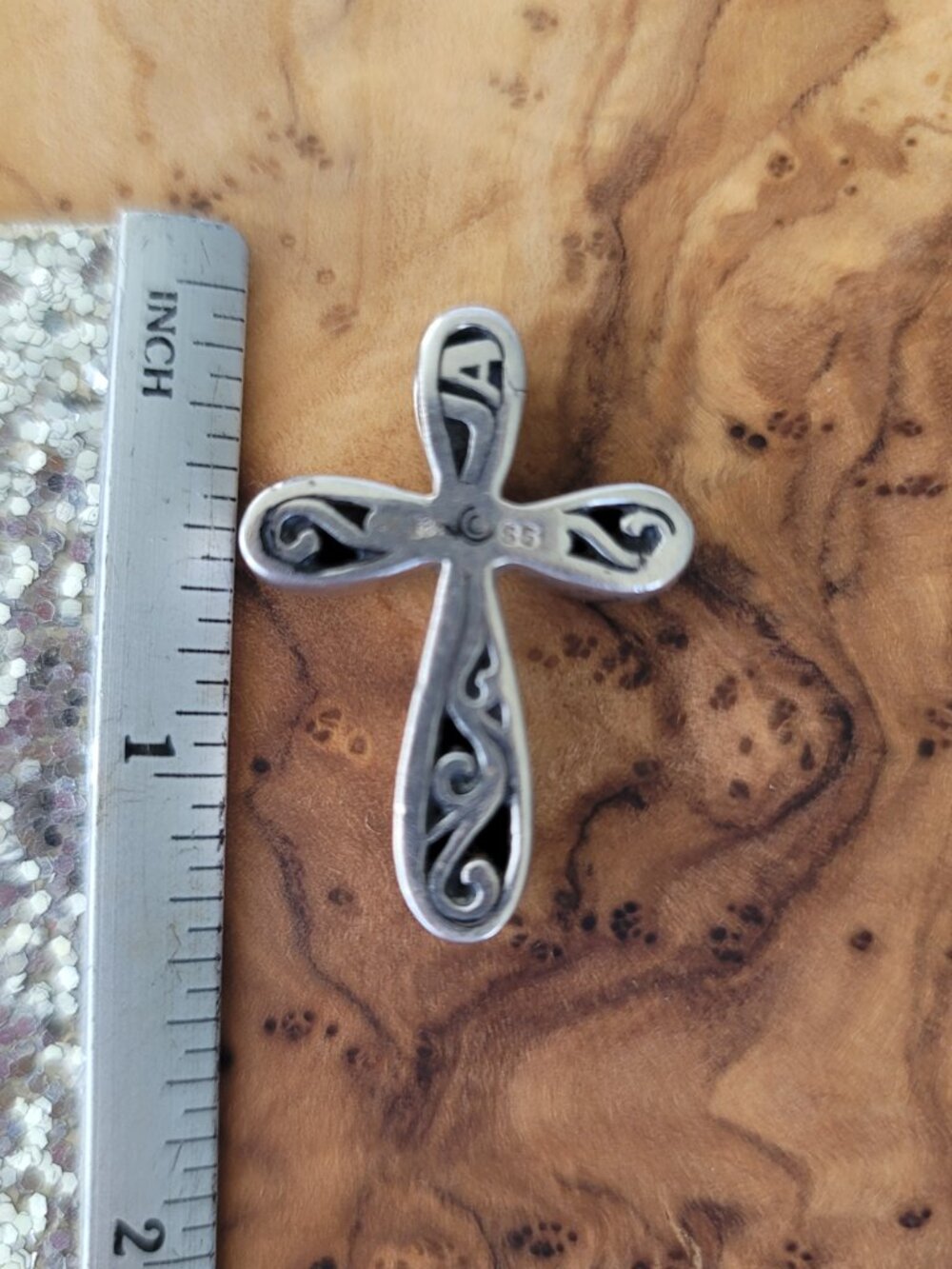 18K & Sterling "Pacifica" Cross by John Atencio - Picture 2 of 3